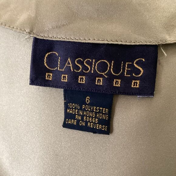 Vintage Classiques Ruffle Blouse 80’s Women’s 6 Olive Green - Picture 8 of 8